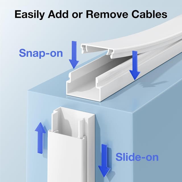 Thumbnail 2 de MUDEELA Canaleta Autoadhesiva 24×14mm 1m Blanco 🔌