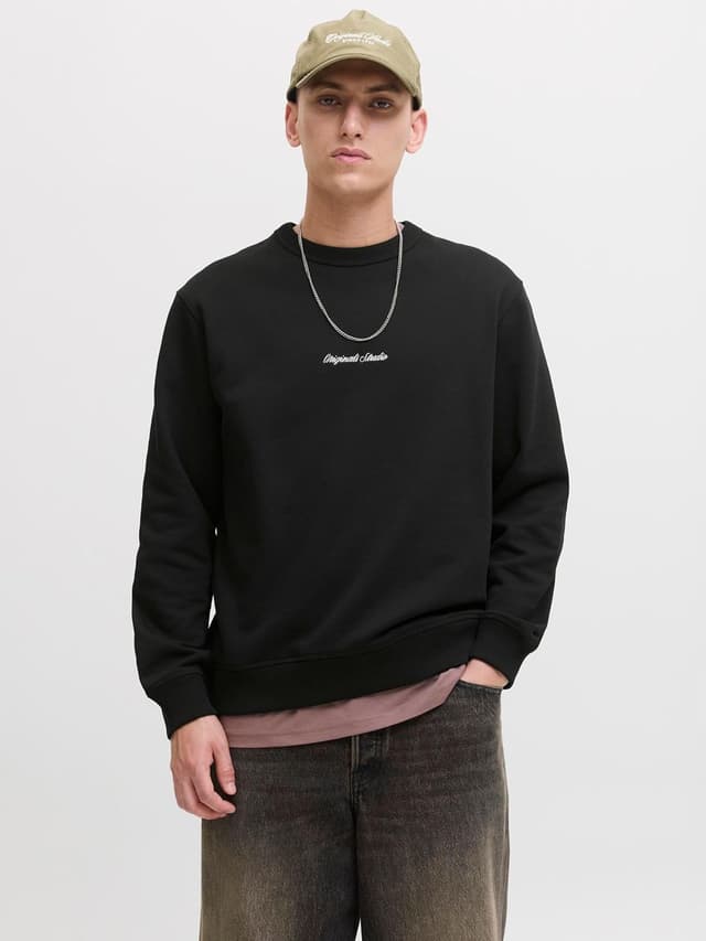 Detalle de Jack & Jones Jornorrebro EMB Sweat Crew Noos : le sweat ample à col rond