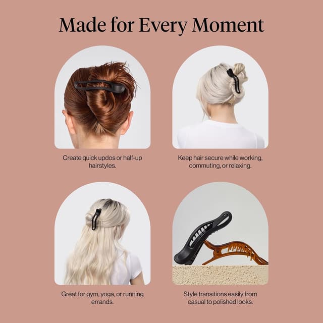 Thumbnail 5 de Kitsch Fermagli piatti antiscivolo nero tartaruga