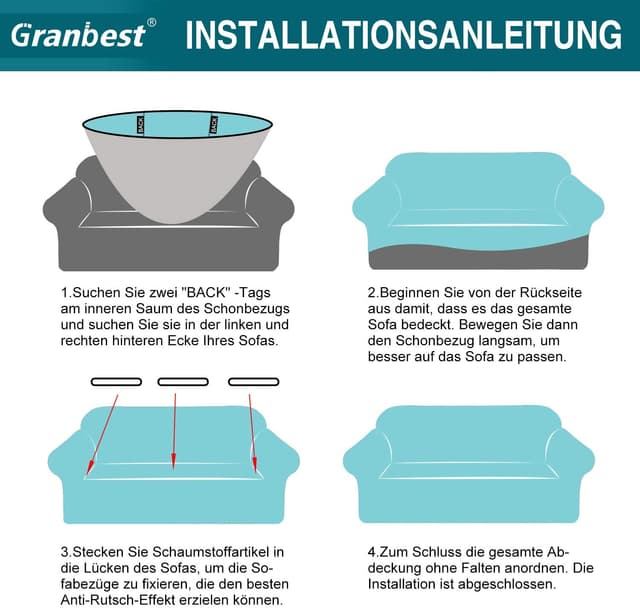 Thumbnail 6 de Granbest copridivano altamente elasticizzato jacquard 1 posto verde scuro per soggiorno