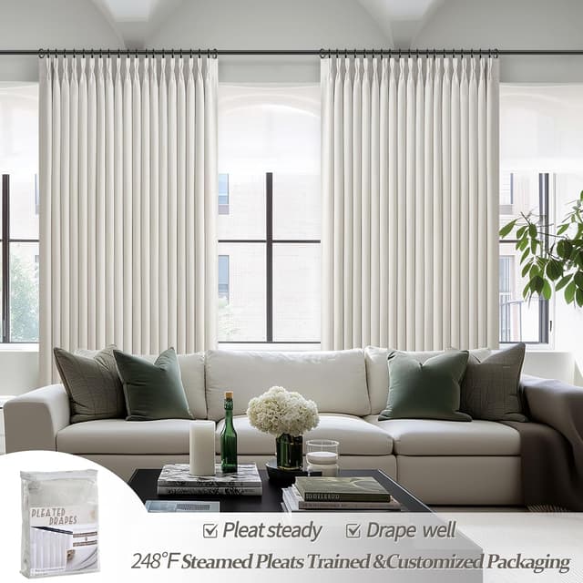 Thumbnail 6 de Linen Blackout Double Layer Curtains 72" L 🪟