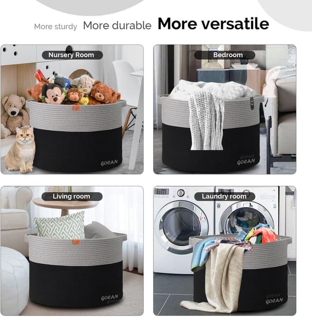 Thumbnail 5 de GOCAN Cotton Rope Basket XXXL 22x22x14 in