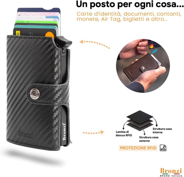 Detalle 2 de Bronzi Portafoglio Slim 10x6,5 cm 👛