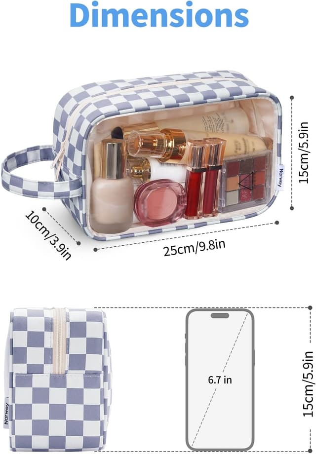 Detalle 2 de Narwey Clear Travel Toiletries Bag 25x10x15cm