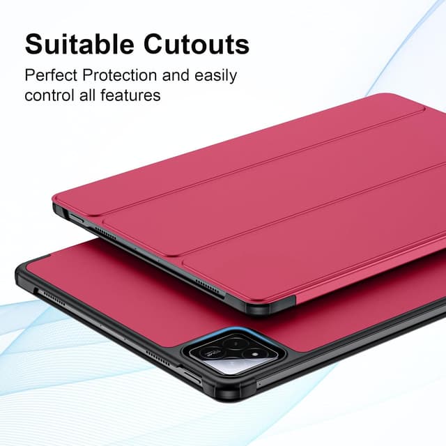 Detalle de DLveer Slim Smart Schutzhülle mit Ständer für Xiaomi Pad 7/8 & 11,2-Zoll Pro-Modelle – Rotwein