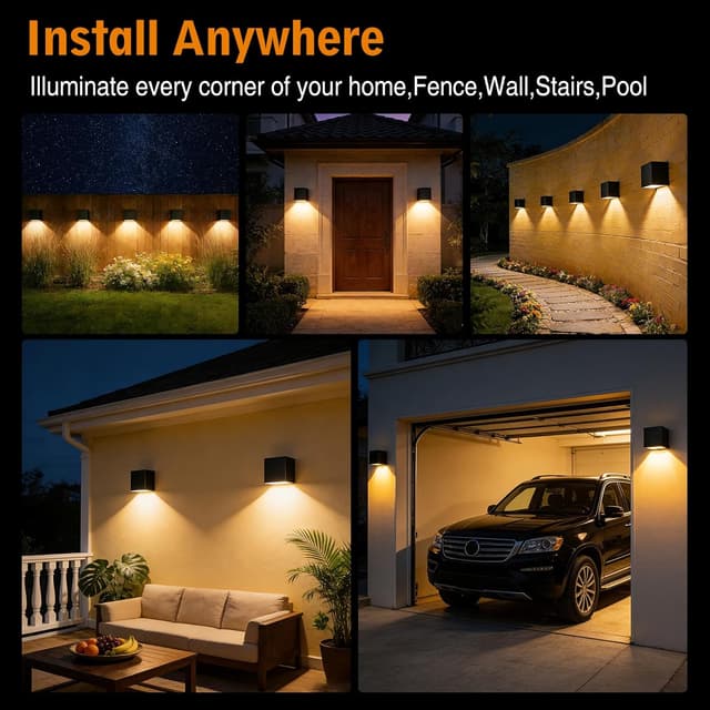 Thumbnail 6 de YUNYODA Solar Wall Lights 2 Pack Outdoor