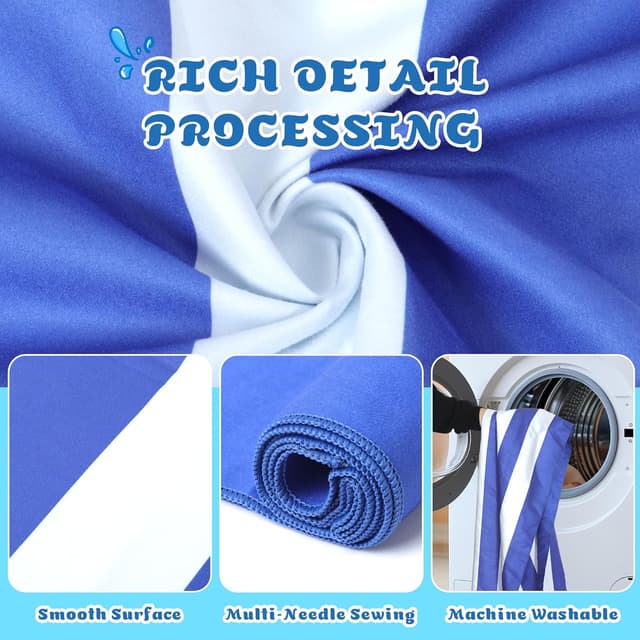 Detalle 2 de Anavasi Microfibre Beach Towels for Adults (2 Pack) 180 x 90 cm with Drawstring Bag – Quick Dry, Sand Free, Lightweight