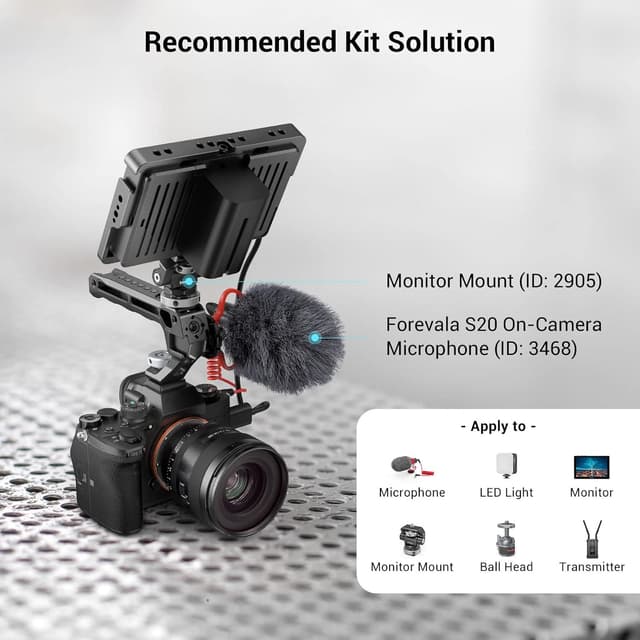 Detalle de SMALLRIG Cold Shoe Top Handle 3764 mit 5 Kaltschuh-Adaptern für DSLR-Video-Rigs