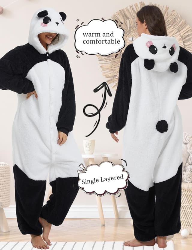 Detalle de Pyjama barboteuse/onesie adulte unisexe en flanelle Chuangminghangqi (combinaison chaude avec capuche)