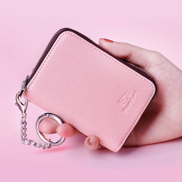 Detalle de FurArt Credit Card Wallet with Zipper, RFID Blocking and Keychain (Compact)
