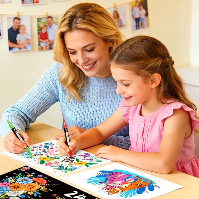 Detalle de TBC The Best Crafts 24 Colours Dual Tip Acrylic Paint Markers 🎨