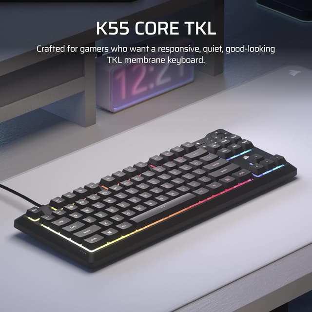 Detalle de Corsair K55 CORE TKL RGB keyboard 1000Hz