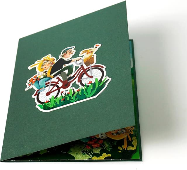 Detalle 2 de CUTPOPUP Pop-Up-Jubiläumskarte „Old Couple“ – 3D-Karte zum Hochzeitstag, Geburtstag & Valentinstag