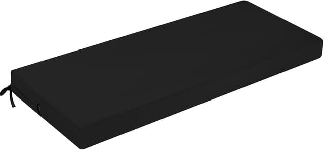 Detalle de PRIMEPATIO Outdoor Bench Cushion (8cm memory foam) with waterproof cover and ties, black