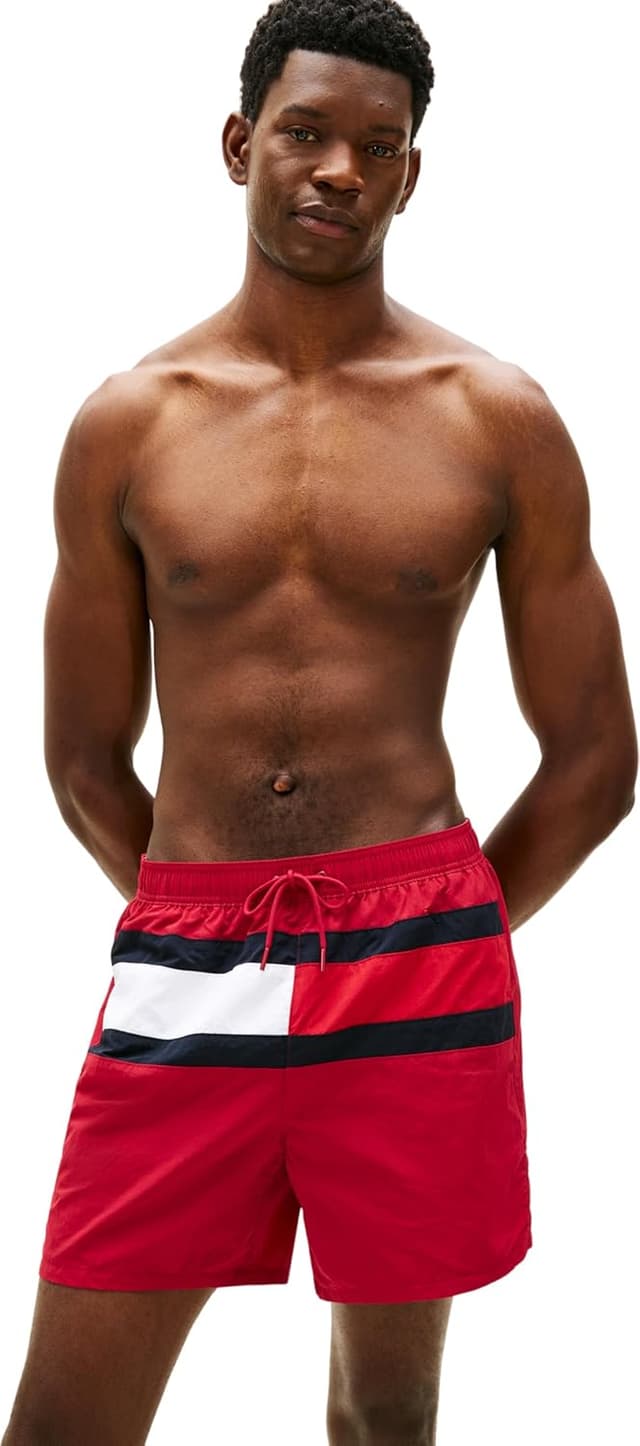 Detalle de Tommy Hilfiger Men’s Long Drawstring Swim Shorts