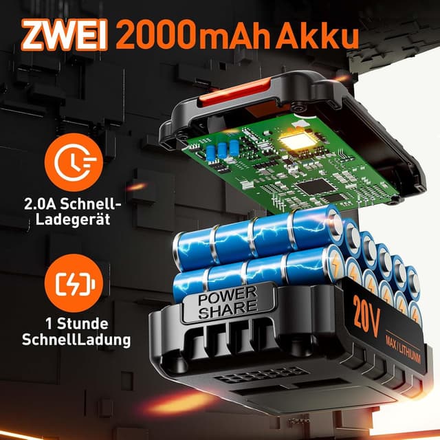 Thumbnail 1 de Akkubohrschrauber 20V 42Nm, 2 Akkus 🔩