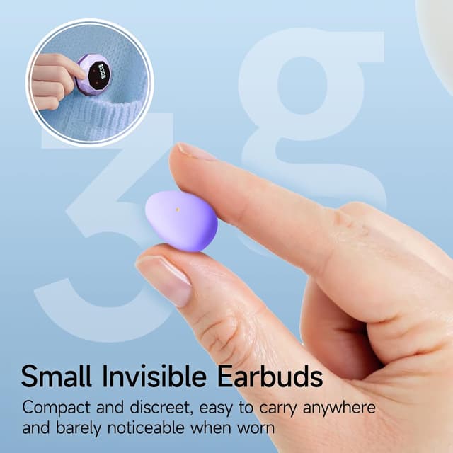 Detalle de Sunvito Sleep Headphones Wireless (Purple) – mini Bluetooth 5.4 sleep earphones for side sleeping