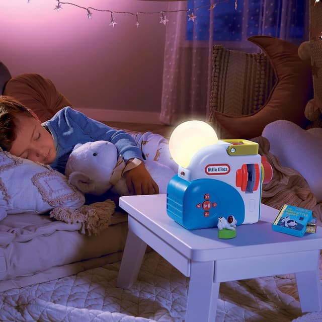 Detalle de Little Tikes Storytelling Machine Set with Time for Stories, Audio-Repeat Book & Night Light
