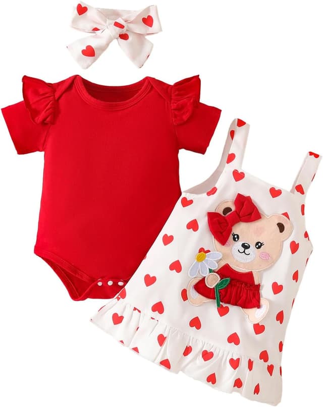 Thumbnail 2 de UUAISSO robe imprimée cœur bébé 0-18 mois ⚙