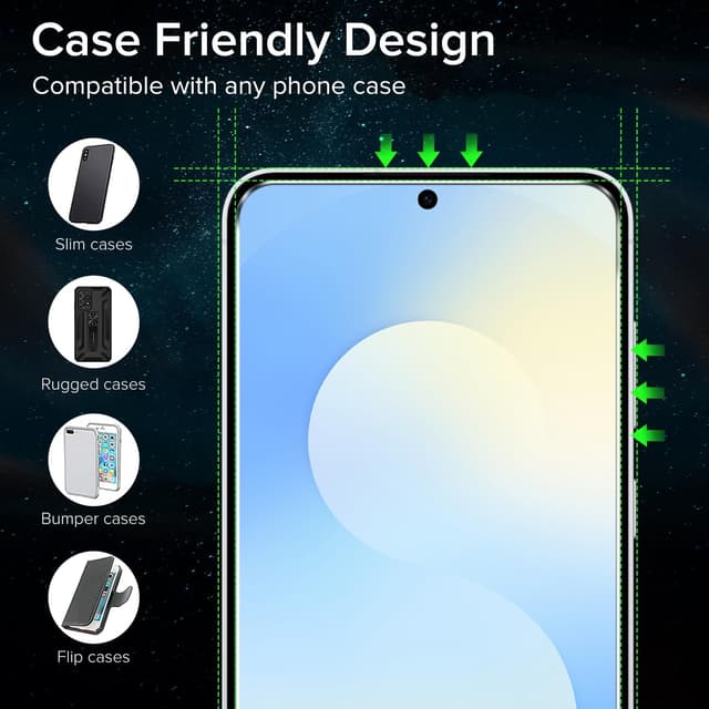 Detalle 2 de ivoler 3 Pack Screen Protector for Samsung Galaxy S25 FE 5G (6.7 inch) Tempered Glass with Easy Installation Tool