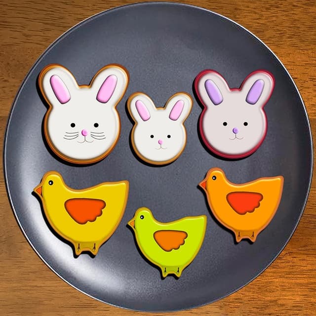 Detalle 2 de 18-Piece Stainless Steel Easter Cookie Cutter Set (Bunny, Bunny Face, Rabbit, Egg, Chick, Carrot)