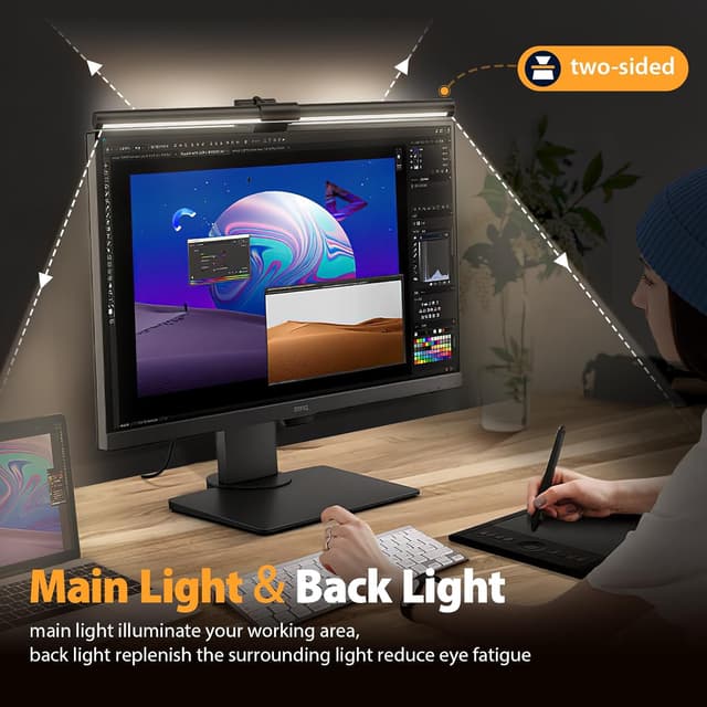 Detalle de Monitor Lampe LED USB mit Touch Kontrolle