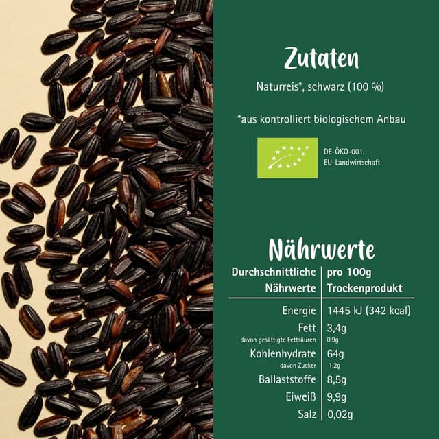 Detalle 1 de Lotao Schwarzer Reis 3 x 1000 g Bio