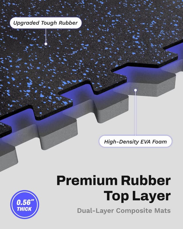 Detalle de AIRHOP Exercise Mat Tiles 0.56in, 96 Sq Ft