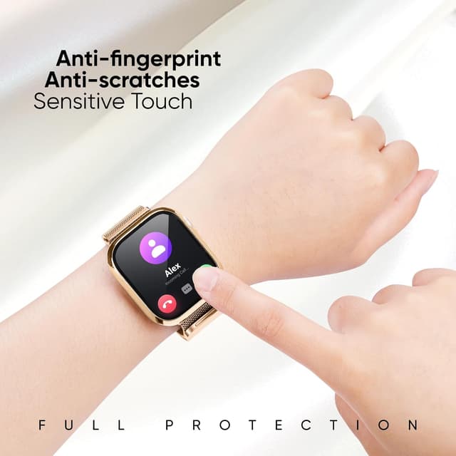 Detalle de Raradev 3-in-1 metal strap kit for Apple Watch (45mm) with case & screen protector – rose gold