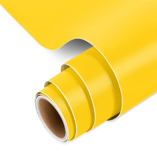 Detalle de IModeur Matte Yellow Permanent Vinyl Roll (30.5 x 152.5 cm) — Self-adhesive for cups, party décor and home labels