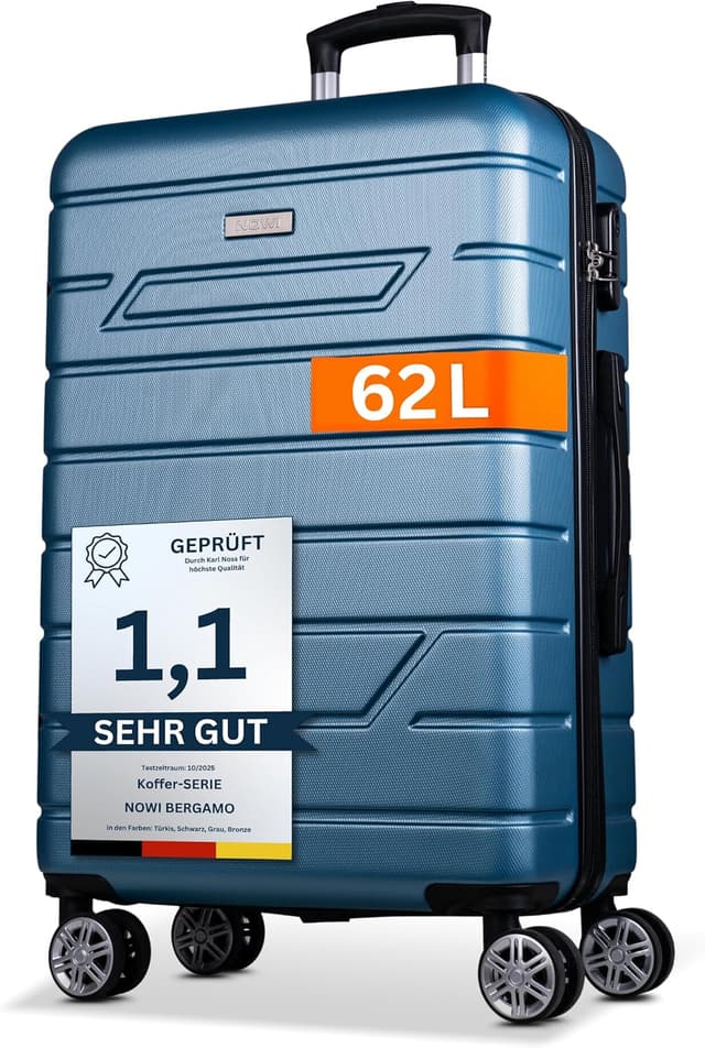 Thumbnail 6 de NOWI Hartschalenkoffer XL (100 l) – bronze mit Zahlenschloss, 360° Drehrollen & Teleskopgestänge