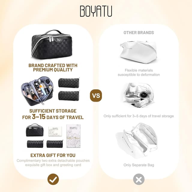 Detalle 2 de BOYATU Travel Makeup Bag 9.25in