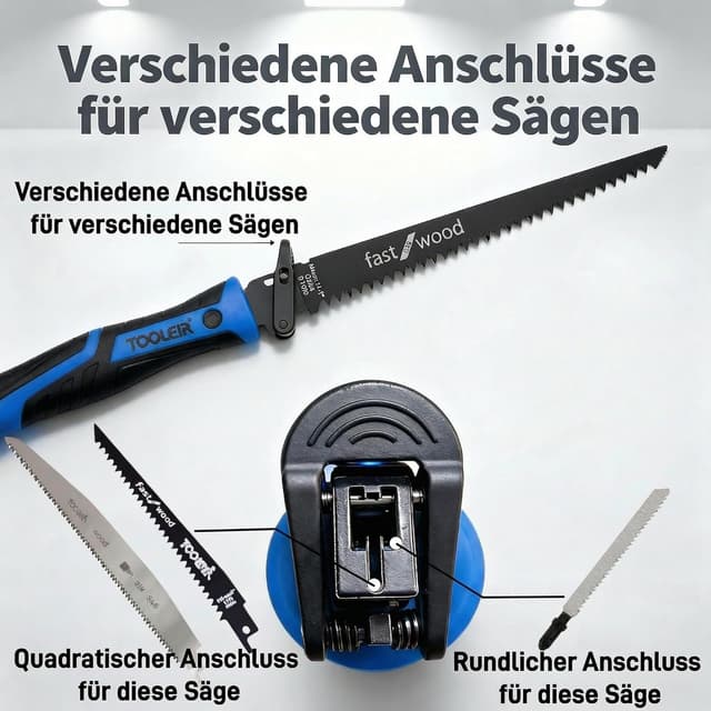 Detalle 2 de Magicbox 8-in-1 Metallsäge-Set Blau mit 8 austauschbaren Sägeblättern