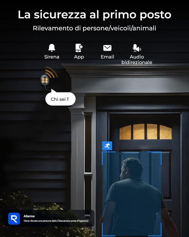 Detalle de Reolink CX810 4K PoE esterna ColorX con visione notturna a colori e audio bidirezionale
