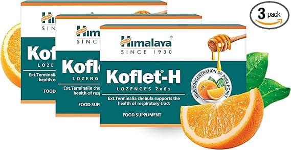 Imagen de Himalaya Herbals Koflet-H Lozenges 🍊 con Miel y Jengibre – 12 unidades en OfertitasTOP
