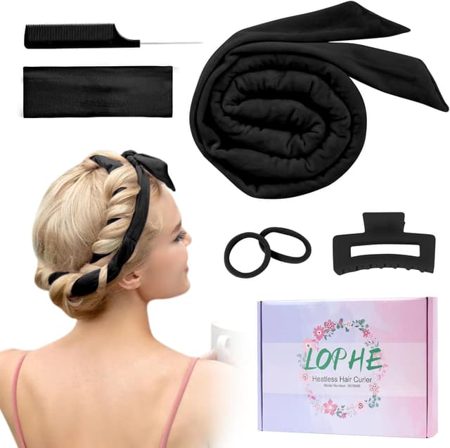 Detalle de LOPHE Bigodino lungo senza calore con pettine a coda e set morbido in velluto (nero)