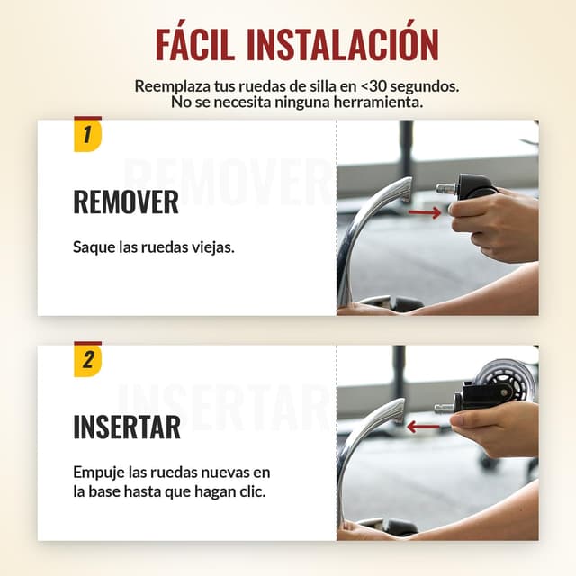 Thumbnail 5 de HOLKIE Ruedas de Silicona para Silla Oficina 5 unids🌀