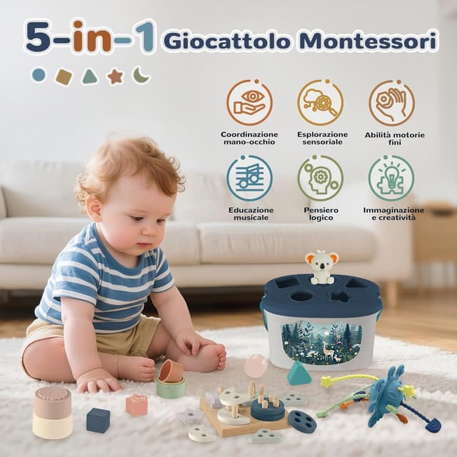 Thumbnail 1 de Almaxi 5 in 1 Giochi Montessori per 6 mesi