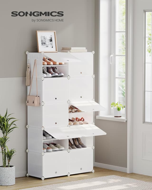 Detalle 2 de SONGMICS Scarpiera modulare bianco nuvola LPC035W02 da 10 scomparti (fino a 40 paia)