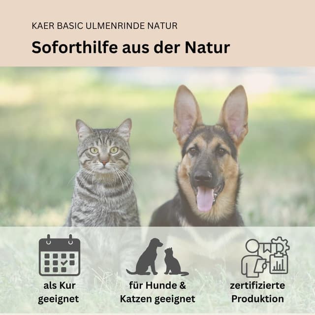 Detalle de kaer basic Amerikanische Ulmenrinde für Hunde & Katzen (500 g) – sofort lösliches Slippery Elm Bark Pulver
