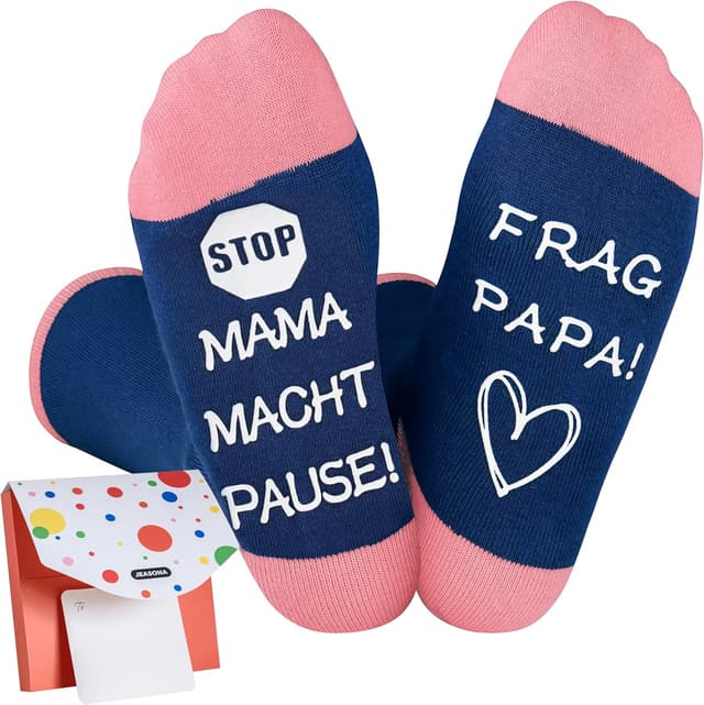 Detalle de Jeasona Lustige Socken Damen (39–42) rutschfest aus Baumwolle – Geschenk für Mama
