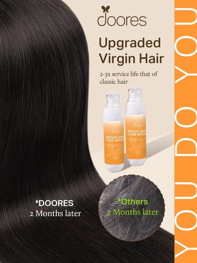 Detalle de DOORES Remy Human Hair Extensions (20 pcs, 20 inches) with Transparent Tape