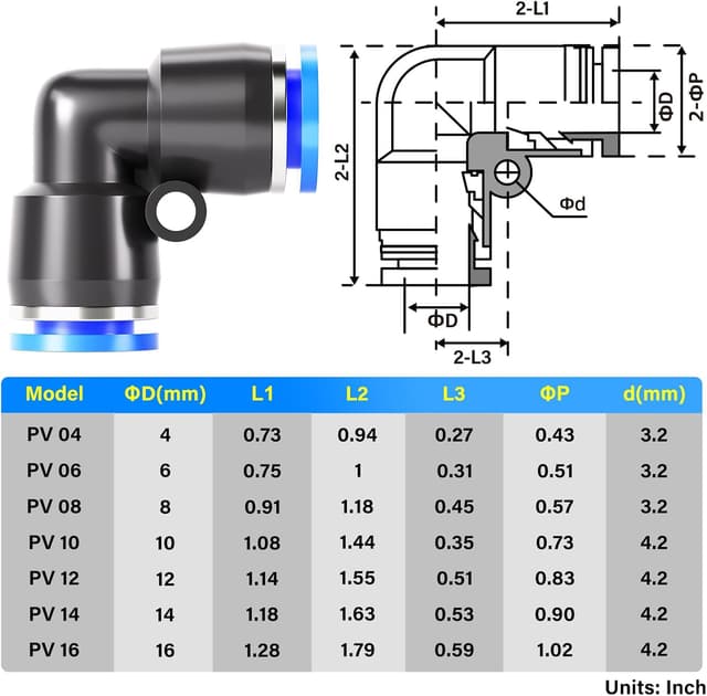 Detalle 2 de Winkel 8 mm Rohr-AD Push Lock PV8