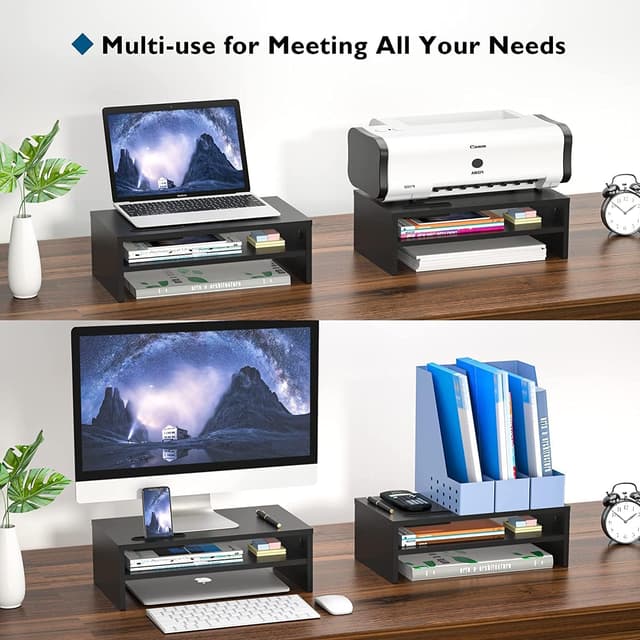 Thumbnail 6 de BONTEC Monitorständer, Unterbau Bildschirm, PC Bildschirm Ständer mit Handyhalter, Ergonomischem Laptop-Druckerständer mit Kabelführung für Laptop, Computer, Notebook, iMac, PC, 42CM, Schwarz
BONTEC Monitorständer, Unterbau Bildschirm, PC B…