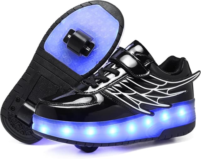 Detalle de Hoverkickes LED Roller Skate Shoes for Kids with Rechargeable Lights and Detachable Wheels