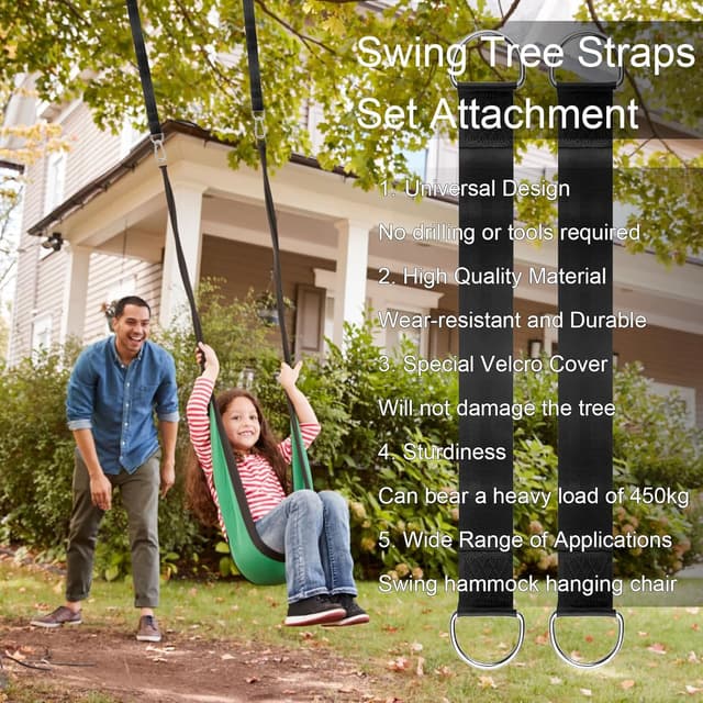 Detalle 2 de MINVOO Correas de Hamacas 5 x 50 cm 450KG