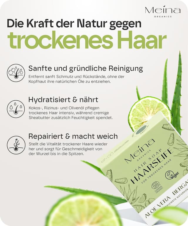 Detalle 2 de Bio Haarseife für trockenes Haar, 80 g