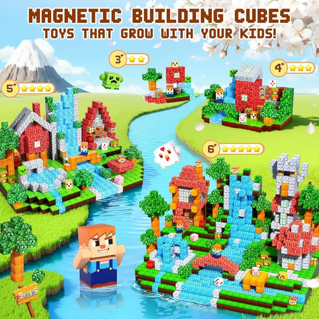 Thumbnail 2 de Pourbibi Blocs magnétiques 108 pièces 🧩