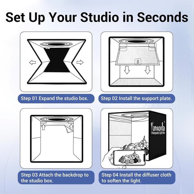 Detalle de Photo light box 40x40cm 18W for product shots