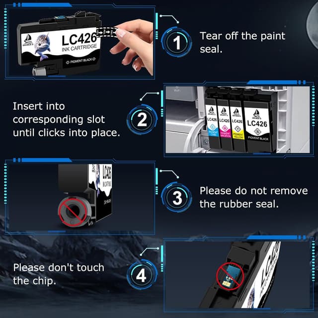 Detalle 2 de DOUBLE D LC426 ink cartridges (LC426XL compatible) 4-pack for Brother LC426 series printers